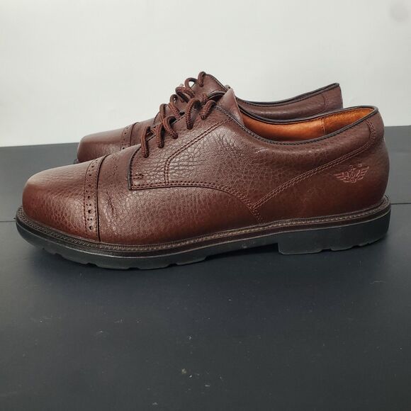 Dockers Shoes Mens Size 10 Brown Cap Toe Leather Derby Oxford Lug Sole 90-8560 - Picture 1 of 10